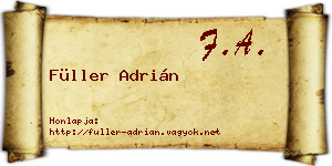 Füller Adrián névjegykártya